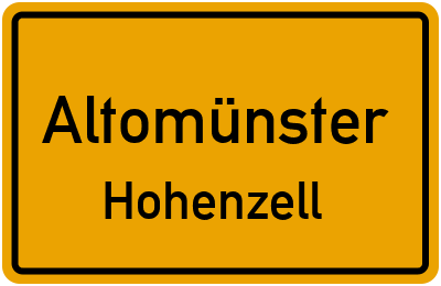 Straßenverzeichnis Altomünster Hohenzell