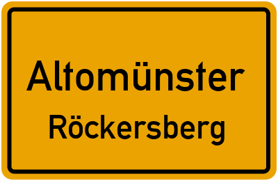 Straßenverzeichnis Altomünster Röckersberg
