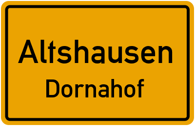 Straßenverzeichnis Altshausen Dornahof