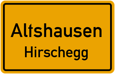 Straßenverzeichnis Altshausen Hirschegg