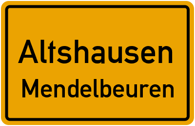 Straßenverzeichnis Altshausen Mendelbeuren
