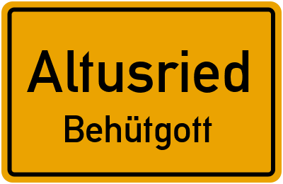 Straßenverzeichnis Altusried Behütgott