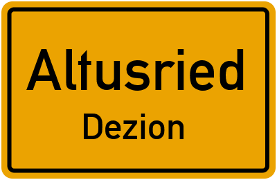 Ortsschild Altusried Dezion