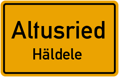 Ortsschild Altusried Häldele