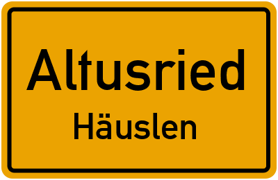 Straßenverzeichnis Altusried Häuslen