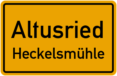 Ortsschild Altusried Heckelsmühle