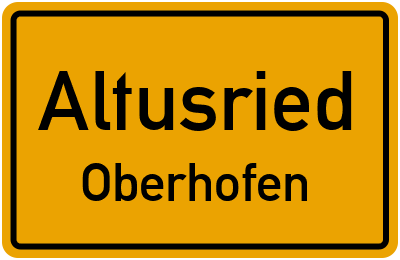 Straßenverzeichnis Altusried Oberhofen