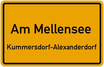 Ortsschild Am Mellensee Kummersdorf-Alexanderdorf