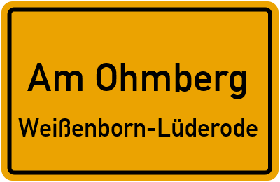 Straßenverzeichnis Am Ohmberg Weißenborn-Lüderode