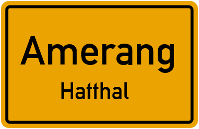 Ortsschild Amerang Hatthal