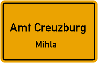 Straßenverzeichnis Amt Creuzburg Mihla