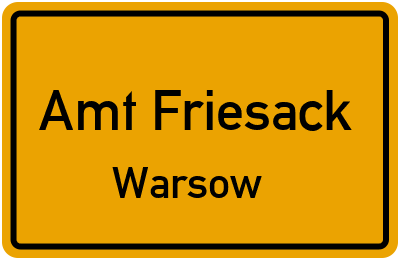 Straßenverzeichnis Amt Friesack Warsow