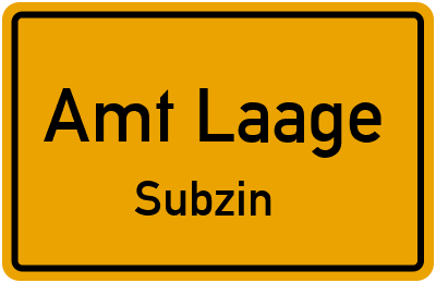 Straßenverzeichnis Amt Laage Subzin