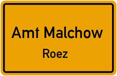 Straßenverzeichnis Amt Malchow Roez