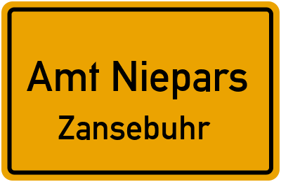 Straßenverzeichnis Amt Niepars Zansebuhr