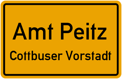 Straßenverzeichnis Amt Peitz Cottbuser Vorstadt
