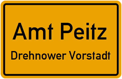 Straßenverzeichnis Amt Peitz Drehnower Vorstadt