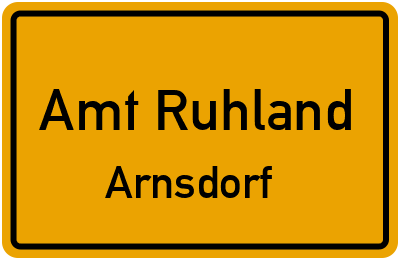 Straßenverzeichnis Amt Ruhland Arnsdorf