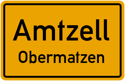 Ortsschild Amtzell Obermatzen