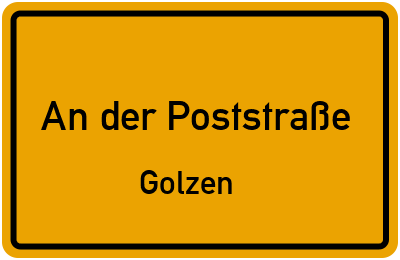 Straßenverzeichnis An der Poststraße Golzen