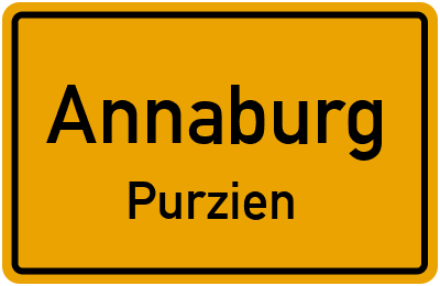 Ortsschild Annaburg Purzien