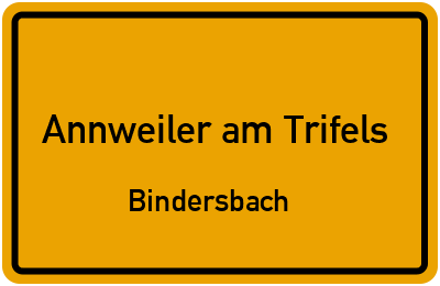 Straßenverzeichnis Annweiler am Trifels Bindersbach