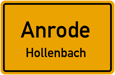 Straßenverzeichnis Anrode Hollenbach