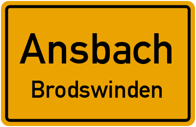 Ortsschild Ansbach Brodswinden