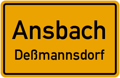 Ortsschild Ansbach Deßmannsdorf