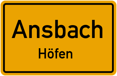 Straßenverzeichnis Ansbach Höfen