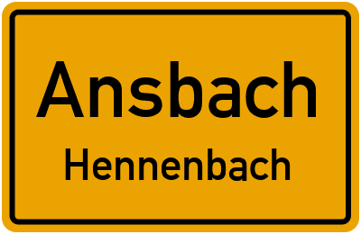 Straßenverzeichnis Ansbach Hennenbach