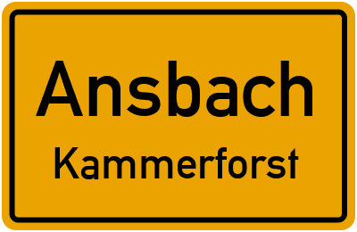 Ortsschild Ansbach Kammerforst