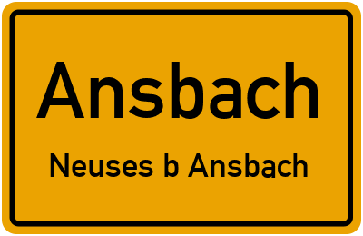 Straßenverzeichnis Ansbach Neuses b.Ansbach