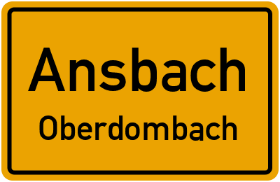 Ortsschild Ansbach Oberdombach