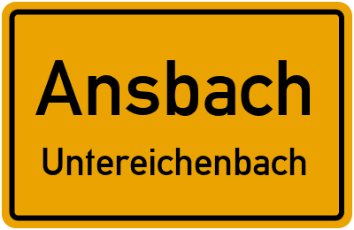 Ortsschild Ansbach Untereichenbach