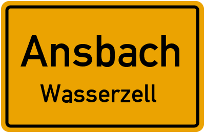 Ortsschild Ansbach Wasserzell