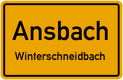 Ortsschild Ansbach Winterschneidbach