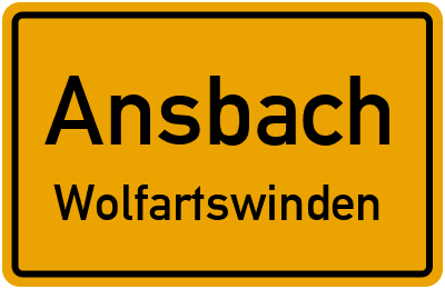 Ortsschild Ansbach Wolfartswinden