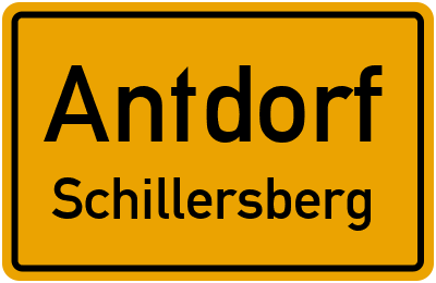 Ortsschild Antdorf Schillersberg