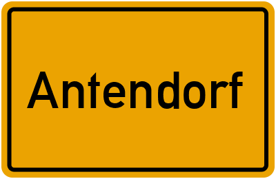 Ortsschild von Antendorf in Niedersachsen