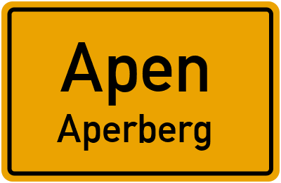 Ortsschild Apen Aperberg