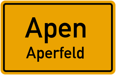 Ortsschild Apen Aperfeld