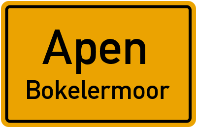 Ortsschild Apen Bokelermoor