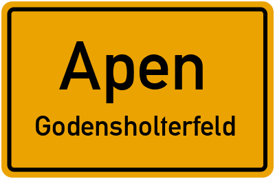 Ortsschild Apen Godensholterfeld