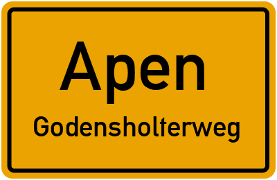 Ortsschild Apen Godensholterweg