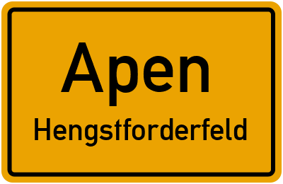 Ortsschild Apen Hengstforderfeld