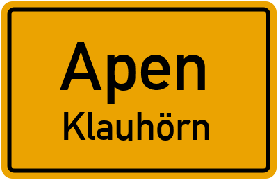 Straßenverzeichnis Apen Klauhörn