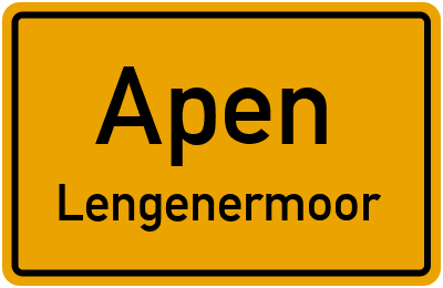 Ortsschild Apen Lengenermoor