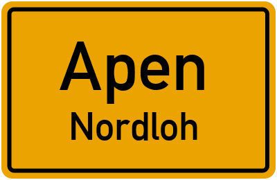 Ortsschild Apen Nordloh