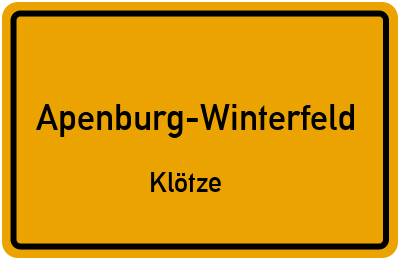 Straßenverzeichnis Apenburg-Winterfeld Klötze